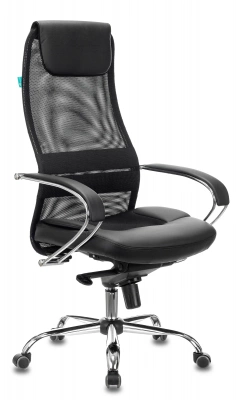 Кресло эргономичное Бюрократ CH-609SL черный TW-01 TW-11 экокожа/сетка с подголов. крестов. металл хром, купить в Сыктывкаре