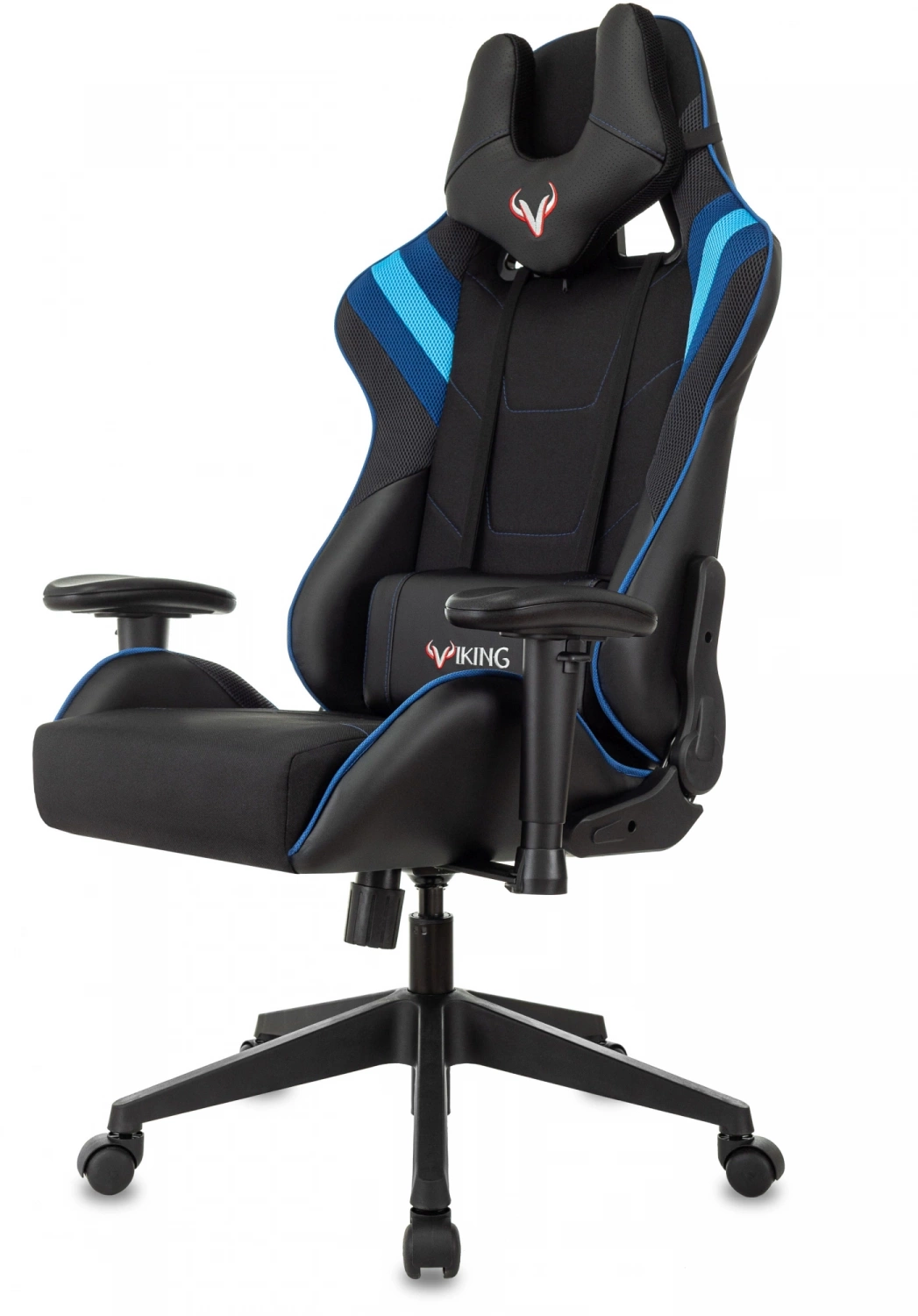 Кресло игровое Zombie VIKING 4 AERO черный/синий ткань/эко.кожа с подголов. крестов. пластик, купить в Сыктывкаре