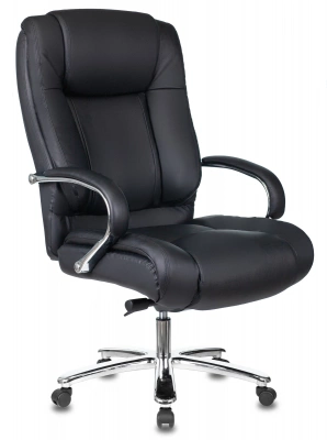 Кресло руководителя Бюрократ T-9925SL черный кожа крестов. металл хром, купить в Сыктывкаре