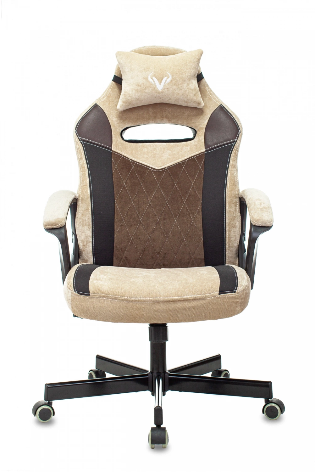 Кресло игровое Zombie VIKING 6 KNIGHT Fabric коричневый/бежевый с подголов. крестов. металл, купить в Сыктывкаре