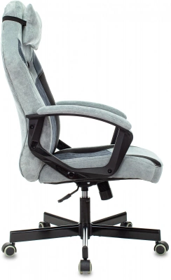 Кресло игровое Zombie VIKING 6 KNIGHT Fabric голубой с подголов. крестов. металл, купить в Сыктывкаре