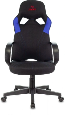 Кресло игровое Zombie RUNNER черный/синий ткань/эко.кожа крестов. пластик, купить в Сыктывкаре