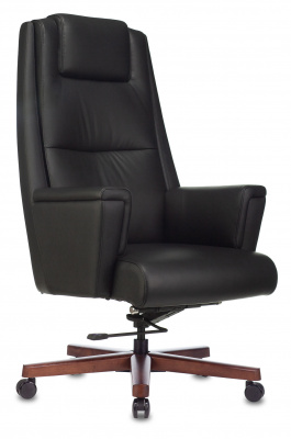 Кресло руководителя Бюрократ _DUKE черный кожа крестов. металл/дерево, купить в Сыктывкаре