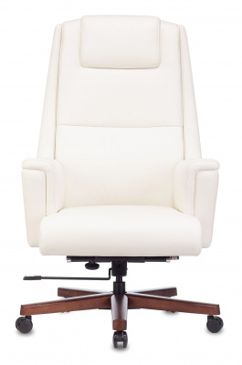 Кресло руководителя Бюрократ _DUKE белый кожа крестов. металл/дерево, купить в Сыктывкаре