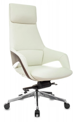 Кресло руководителя Бюрократ _DAO-2 белый кожа с подголов. крестов. алюминий, купить в Сыктывкаре