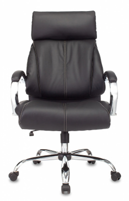 Кресло руководителя Бюрократ T-9904NSL черный экокожа крестов. металл хром, купить в Сыктывкаре