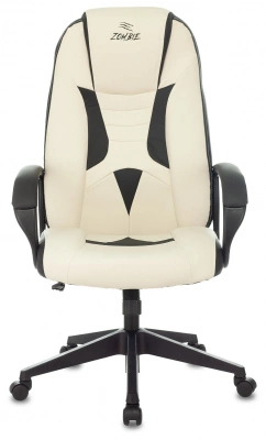 Кресло игровое Zombie 8 белый/черный экокожа крестов. пластик, купить в Сыктывкаре