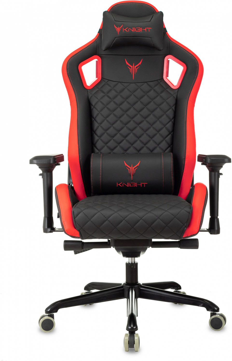 Кресло игровое Knight Titan черный/красный ромбик экокожа с подголов. крестов. металл, купить в Сыктывкаре