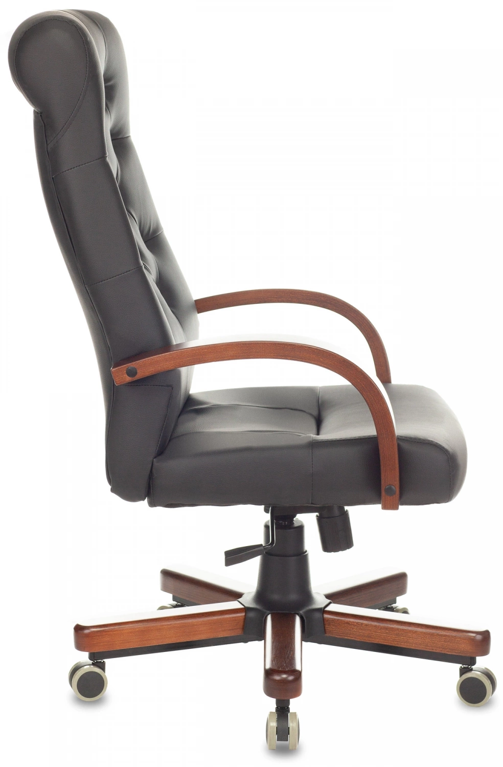 Кресло руководителя Бюрократ T-9928WALNUT/ECO черный экокожа крестов. металл/дерево, купить в Сыктывкаре