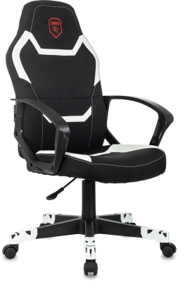 Кресло игровое Zombie 100 черный/белый ткань/эко.кожа крестов. пластик, купить в Сыктывкаре