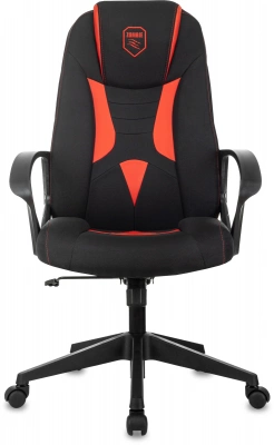 Кресло игровое Zombie 200 черный/красный ткань/эко.кожа крестов. пластик пластик черный, купить в Сыктывкаре