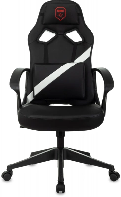 Кресло игровое Zombie 300 черный/белый экокожа с подголов. крестов. пластик пластик черный, купить в Сыктывкаре