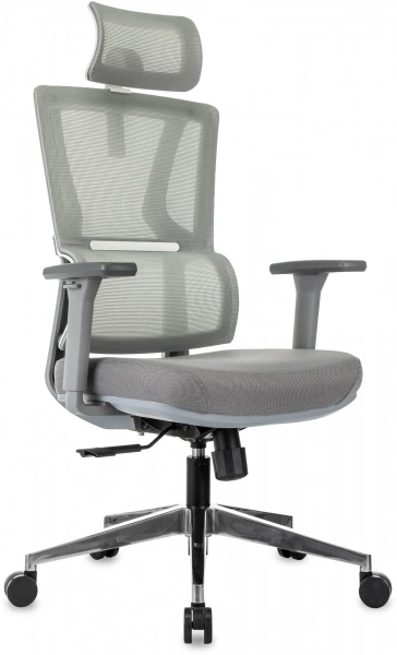 Кресло эргономичное Бюрократ MC-G715N-H серый сетка/ткань с подголов. крестов. алюминий пластик серый, купить в Сыктывкаре