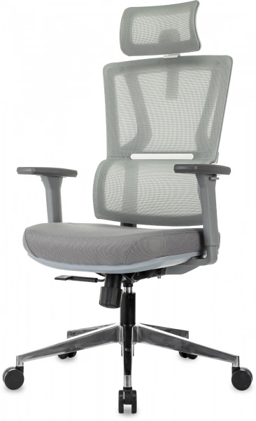 Кресло эргономичное Бюрократ MC-G715N-H серый сетка/ткань с подголов. крестов. алюминий пластик серый, купить в Сыктывкаре