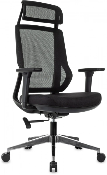 Кресло эргономичное Бюрократ MC-412N-H черный сетка/ткань с подголов. крестов. металл хром, купить в Сыктывкаре