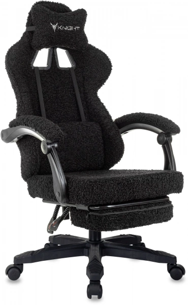 Кресло игровое Knight Lord/F черный экомех крестов. пластик подст.для ног, купить в Сыктывкаре