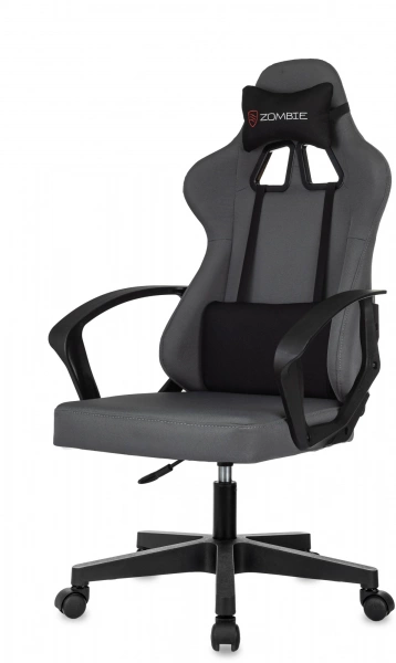 Кресло игровое Zombie 1 серый/черный крестов. пластик, купить в Сыктывкаре