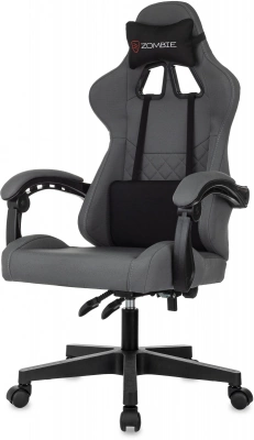 Кресло игровое Zombie 2 серый/черный крестов. пластик, купить в Сыктывкаре