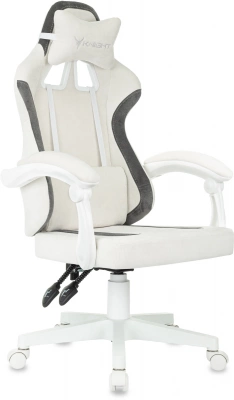 Кресло игровое Knight Wolf WH молочный/серый крестов. пластик пластик белый, купить в Сыктывкаре