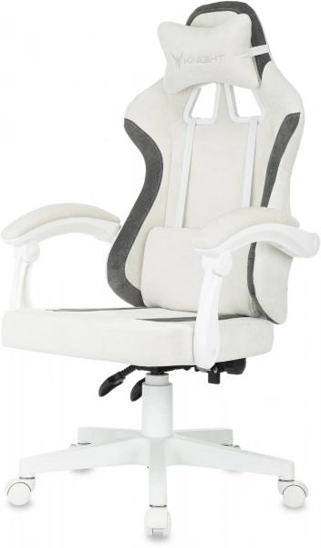 Кресло игровое Knight Wolf WH молочный/серый крестов. пластик пластик белый, купить в Сыктывкаре