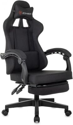 Кресло игровое Zombie 3 черный Neo Black крестов. пластик подст.для ног, купить в Сыктывкаре