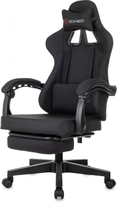 Кресло игровое Zombie 3 черный Neo Black крестов. пластик подст.для ног, купить в Сыктывкаре