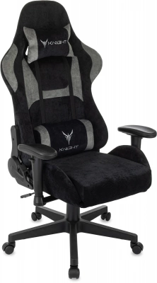 Кресло игровое Knight Flame черный/серый крестов. пластик, купить в Сыктывкаре