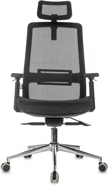 Кресло руководителя Бюрократ MC-912-H черный сетка с подголов. крестов. металл хром, купить в Сыктывкаре