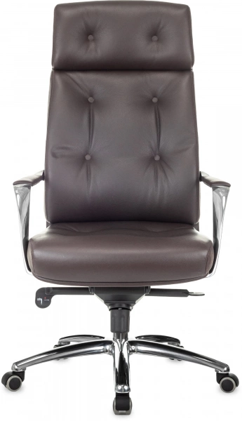 Кресло руководителя Бюрократ _DAO коричневый кожа крестов. алюминий, купить в Сыктывкаре