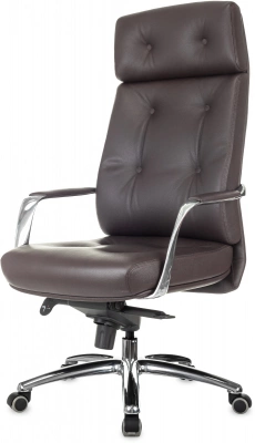 Кресло руководителя Бюрократ _DAO коричневый кожа крестов. алюминий, купить в Сыктывкаре
