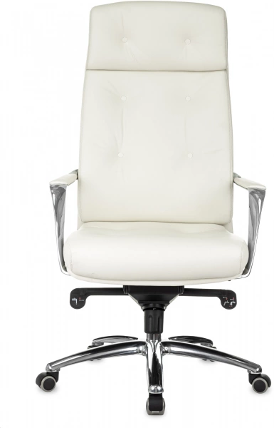 Кресло руководителя Бюрократ _DAO белый кожа крестов. алюминий, купить в Сыктывкаре