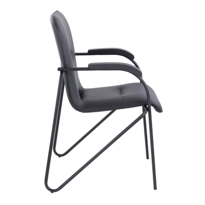 Кресло для приемных и переговорных «Samba CF-107», черный каркас, кожзам черный, собранное, купить в Сыктывкаре