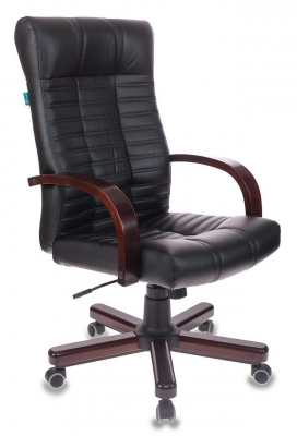 Кресло руководителя Бюрократ KB-10WALNUT черный экокожа крестов. металл/дерево, купить в Сыктывкаре