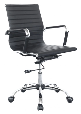 Кресло руководителя Бюрократ CH-883-LOW черный экокожа низк.спин. крестов. металл хром, купить в Сыктывкаре