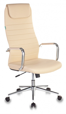 Кресло руководителя Бюрократ KB-9N/ECO бежевый экокожа с подголов. крестов. металл хром, купить в Сыктывкаре