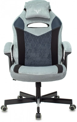 Кресло игровое Zombie VIKING 6 KNIGHT Fabric голубой с подголов. крестов. металл, купить в Сыктывкаре