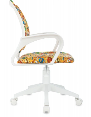 Кресло детское Бюрократ BUROKIDS 1 W оранжевый бэнг крестов. пластик пластик белый, купить в Сыктывкаре