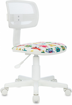 Кресло детское Бюрократ CH-W299 белый TW-15 сиденье мультиколор монстры сетка/ткань крестов. пластик пластик белый, купить в Сыктывкаре