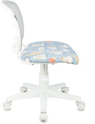 Кресло детское Бюрократ CH-W296NX светло-серый TW-02 овечки сетка/ткань крестов. пластик пластик белый, купить в Сыктывкаре