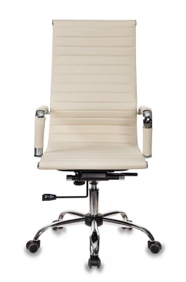 Кресло руководителя Бюрократ CH-883 слоновая кость экокожа крестов. металл хром, купить в Сыктывкаре