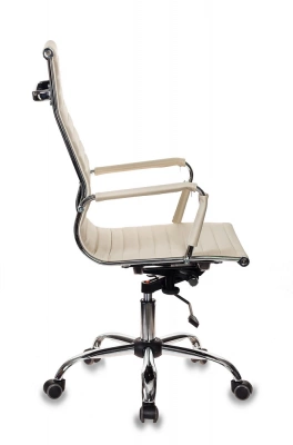 Кресло руководителя Бюрократ CH-883 слоновая кость экокожа крестов. металл хром, купить в Сыктывкаре