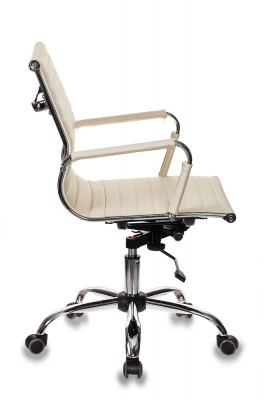 Кресло руководителя Бюрократ CH-883-LOW слоновая кость экокожа низк.спин. крестов. металл хром, купить в Сыктывкаре