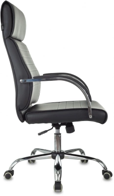 Кресло руководителя Бюрократ T-8010SL черный экокожа крестов. металл хром, купить в Сыктывкаре