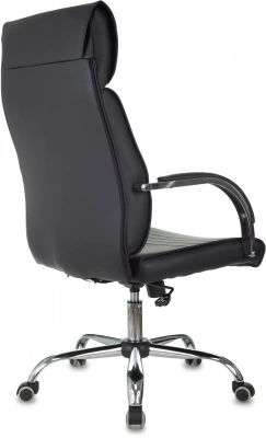 Кресло руководителя Бюрократ T-8010SL черный экокожа крестов. металл хром, купить в Сыктывкаре