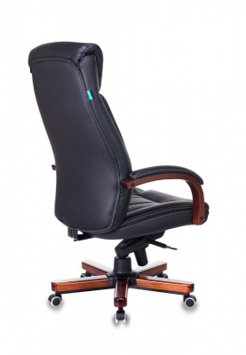 Кресло руководителя Бюрократ T-9922WALNUT черный кожа крестов. металл/дерево, купить в Сыктывкаре