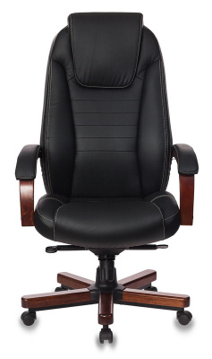 Кресло руководителя Бюрократ T-9923WALNUT черный кожа крестов. металл/дерево, купить в Сыктывкаре