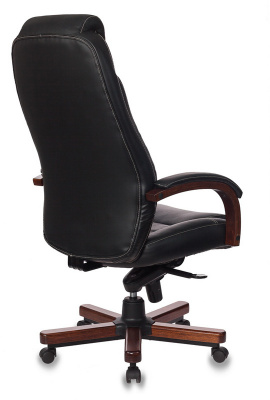 Кресло руководителя Бюрократ T-9923WALNUT черный кожа крестов. металл/дерево, купить в Сыктывкаре
