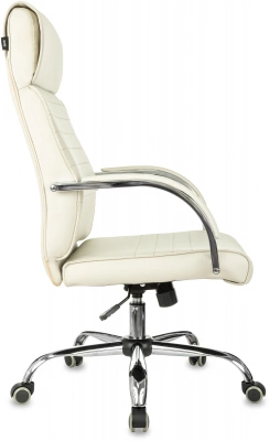 Кресло руководителя Бюрократ T-8010SL слоновая кость экокожа крестов. металл хром, купить в Сыктывкаре