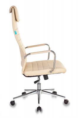 Кресло руководителя Бюрократ KB-9N/ECO бежевый экокожа с подголов. крестов. металл хром, купить в Сыктывкаре
