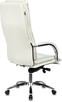 Кресло руководителя Бюрократ T-9927SL слоновая кость кожа крестов. хром, купить в Сыктывкаре